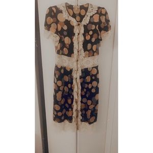 Bebe Polkadot Silk Dress
